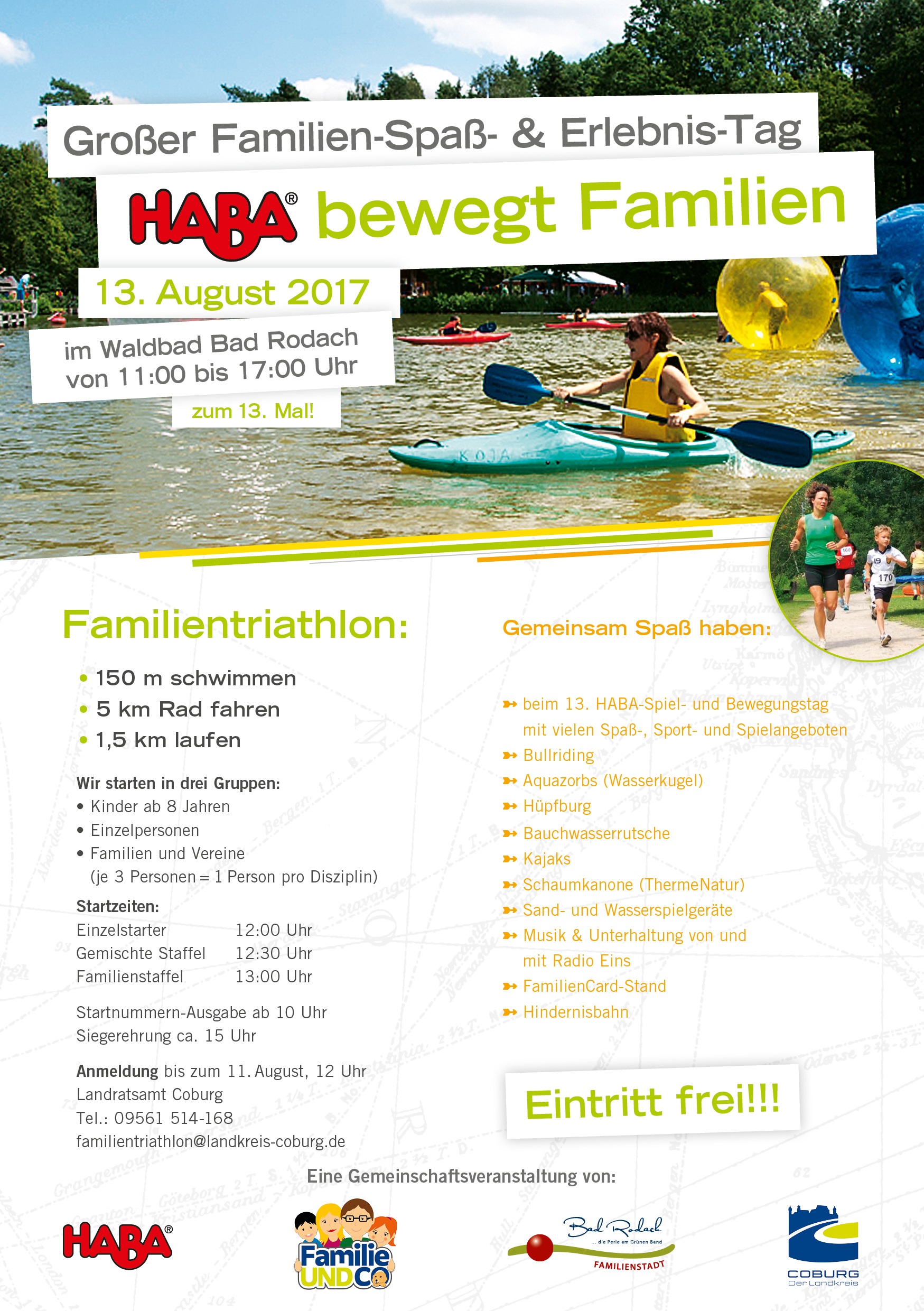 Jetzt noch schnell zum Familientriathlon anmelden! Jetzt noch schnell zum Familientriathlon anmelden!