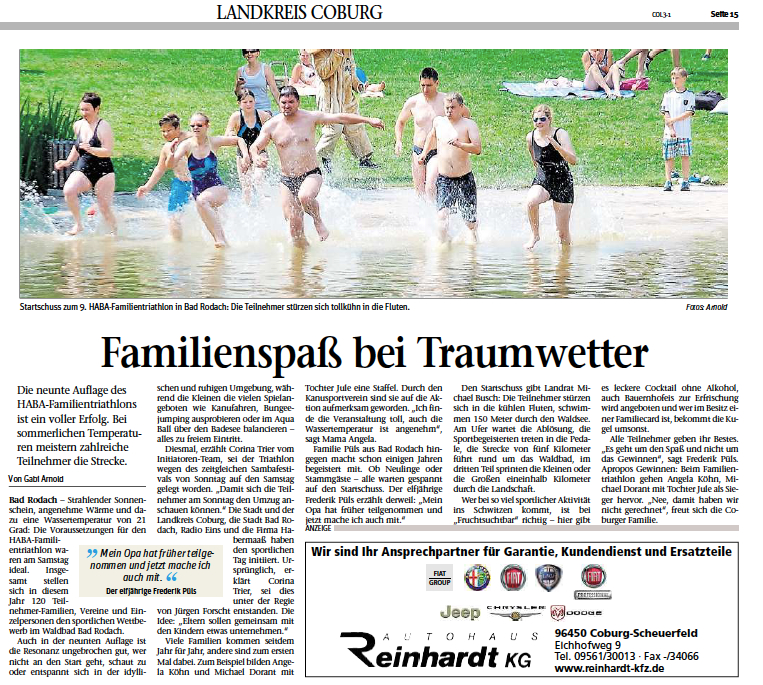 Familientriathlon ein voller Erfolg! Familientriathlon ein voller Erfolg!