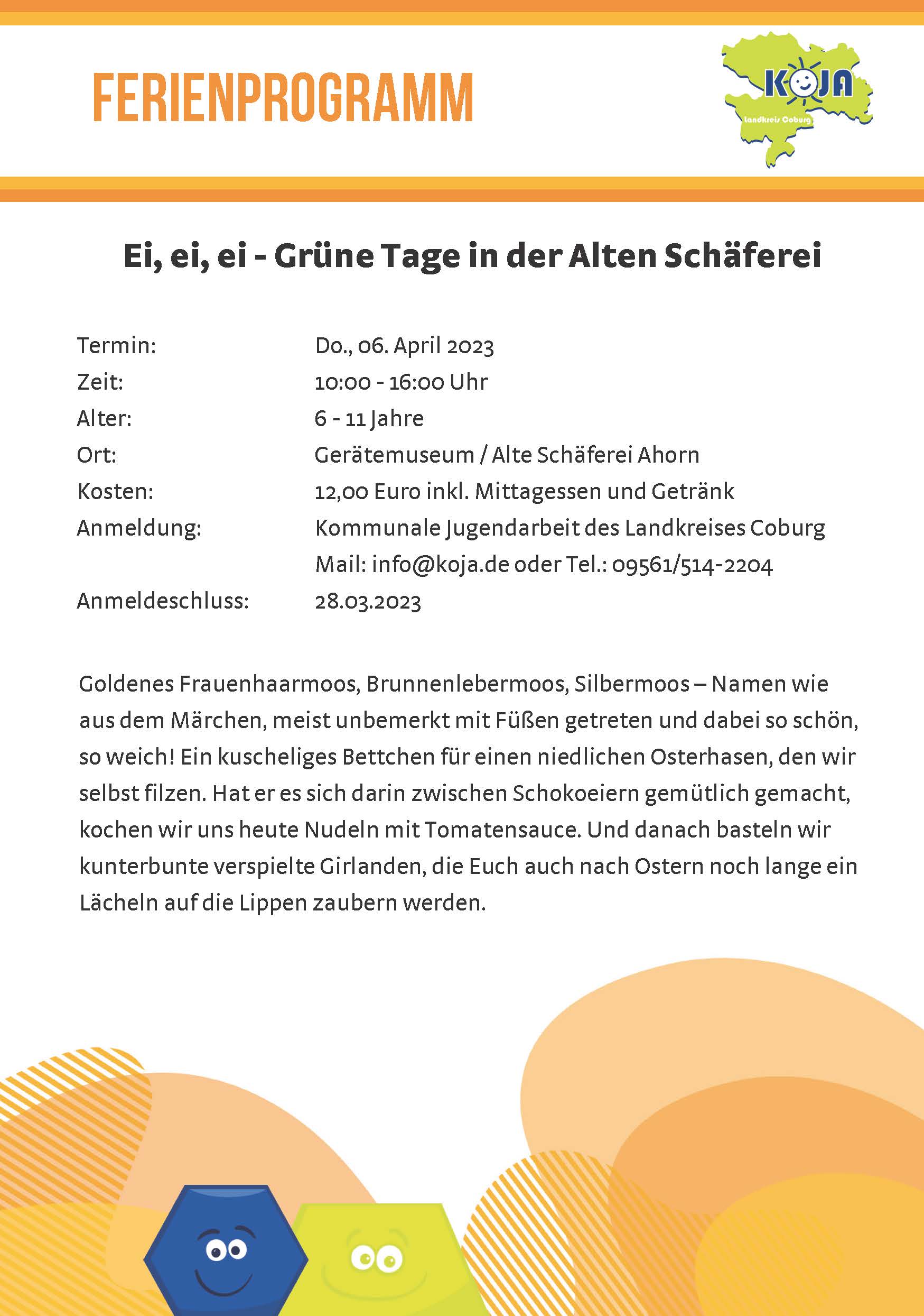 Ei, Ei, Ei - Grüne Tage in der Alten Schäferei Ei, Ei, Ei - Grüne Tage in der Alten Schäferei
